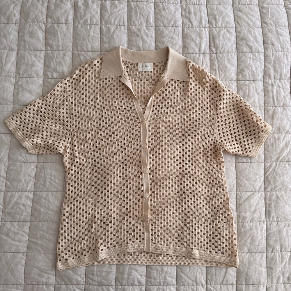 DISSH - Size S - SONNY NATURAL CROCHET SHIRT - Cream / Cover Up